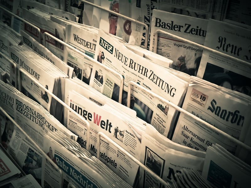 Newspaper with celebrity gossip